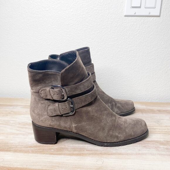 stuart weitzman brown suede buckle boots size 9 - Picture 2 of 11